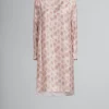 Dresses>Marni Antique Pink Silk Midi Dress With Crayon Leopard Print ANTIQUEROSE