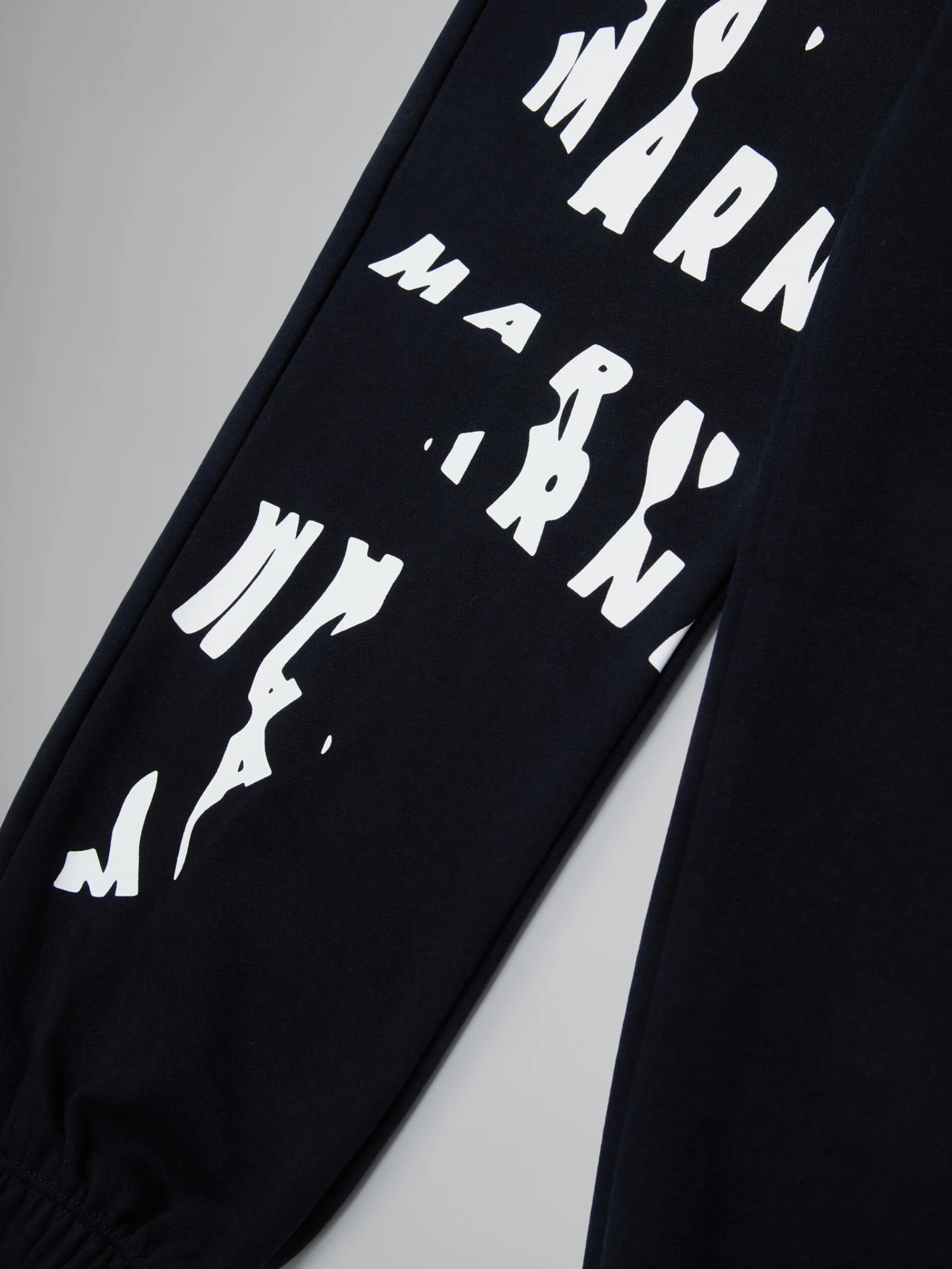 Kids>Marni Balck Fleece Baggy Trousers With Logo BLACK
