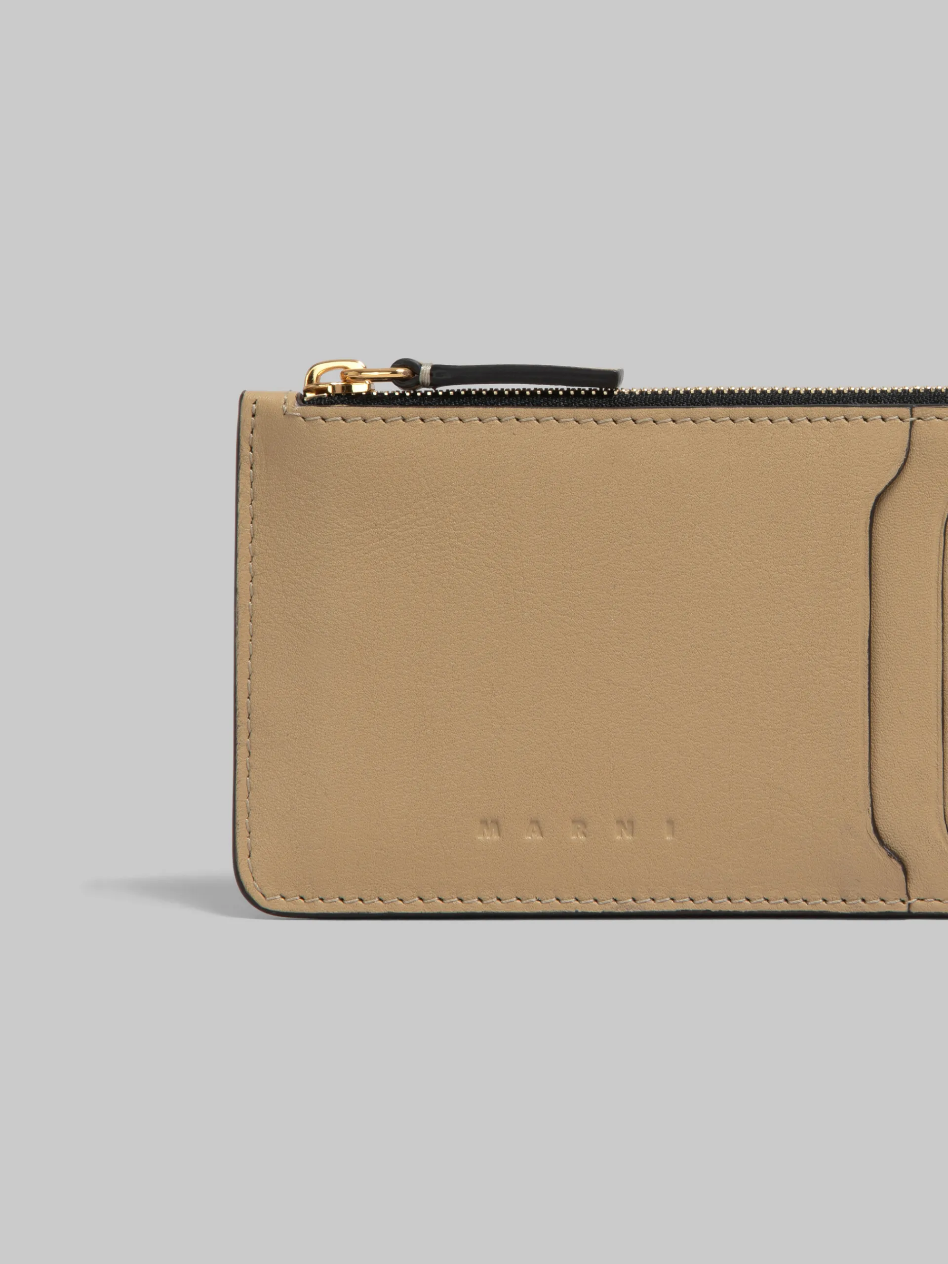 Wallets & Small Leather Goods>Marni Beige Leather Card Case NOMAD/BEIGE