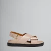 Slides & Sandals | Fussbett>Marni Beige Leather Fussbett DESERTBEIGE