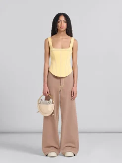 Handbags>Marni Beige Leather Small Tunnel Hobo Bag SOFT BEIGE/SOFT BEIGE