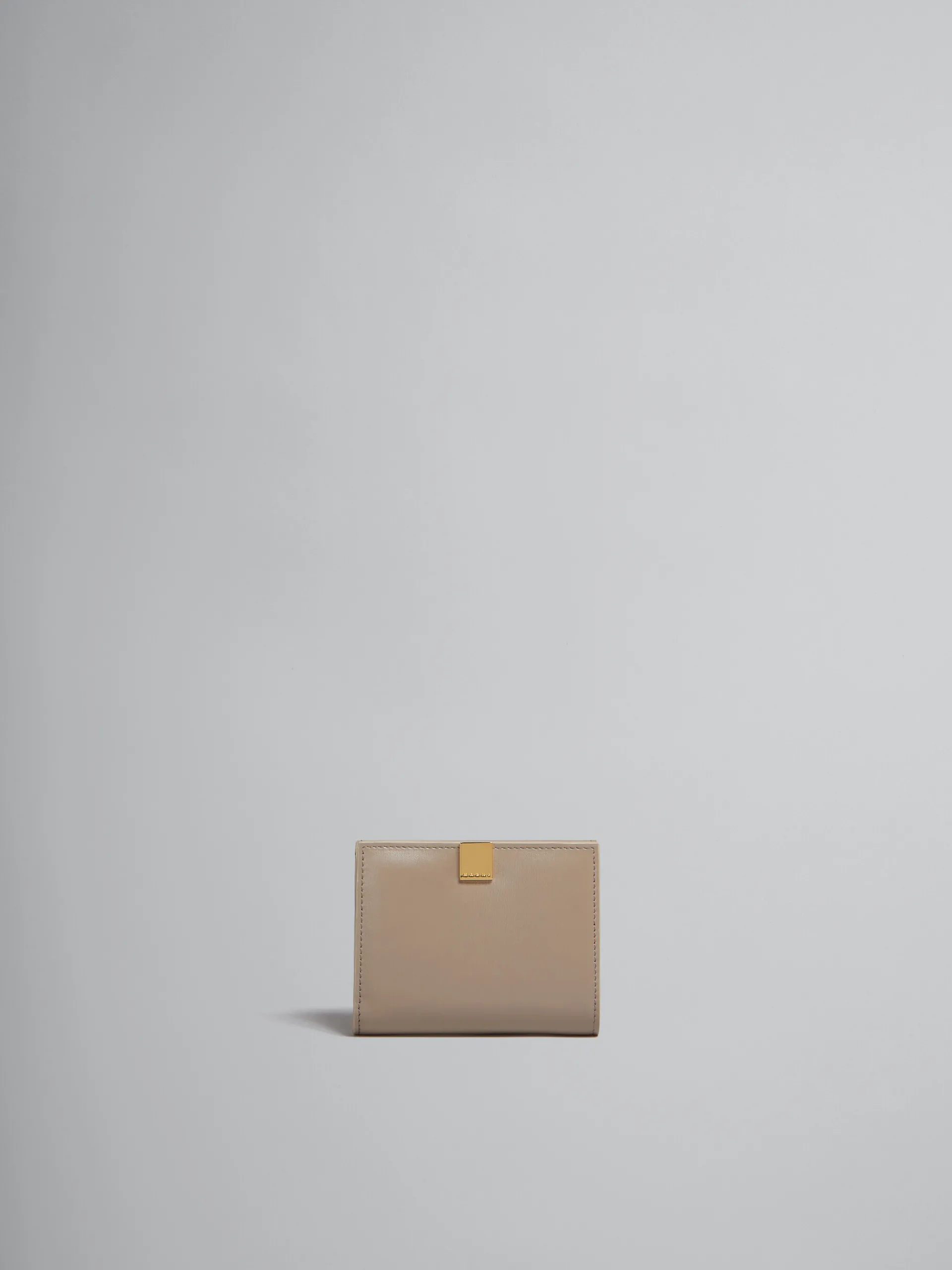 Wallets & Small Leather Goods>Marni Beige Leather Trifold Prisma Wallet CORK