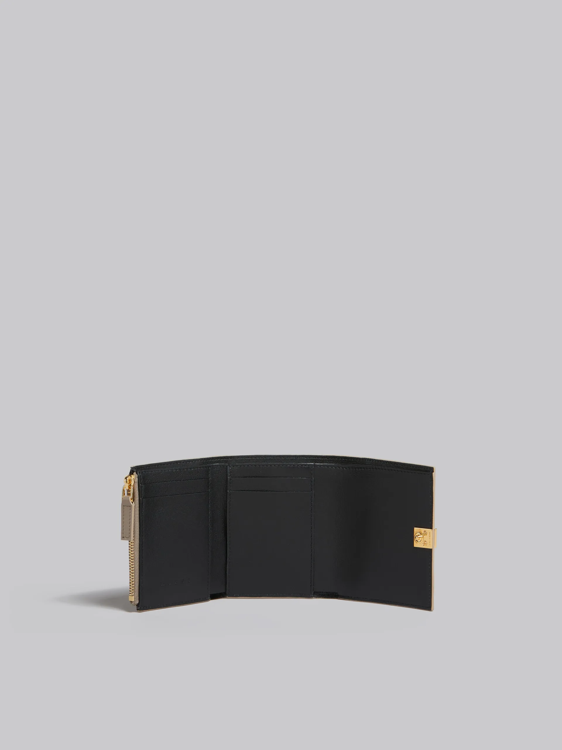 Wallets & Small Leather Goods>Marni Beige Leather Trifold Prisma Wallet CORK