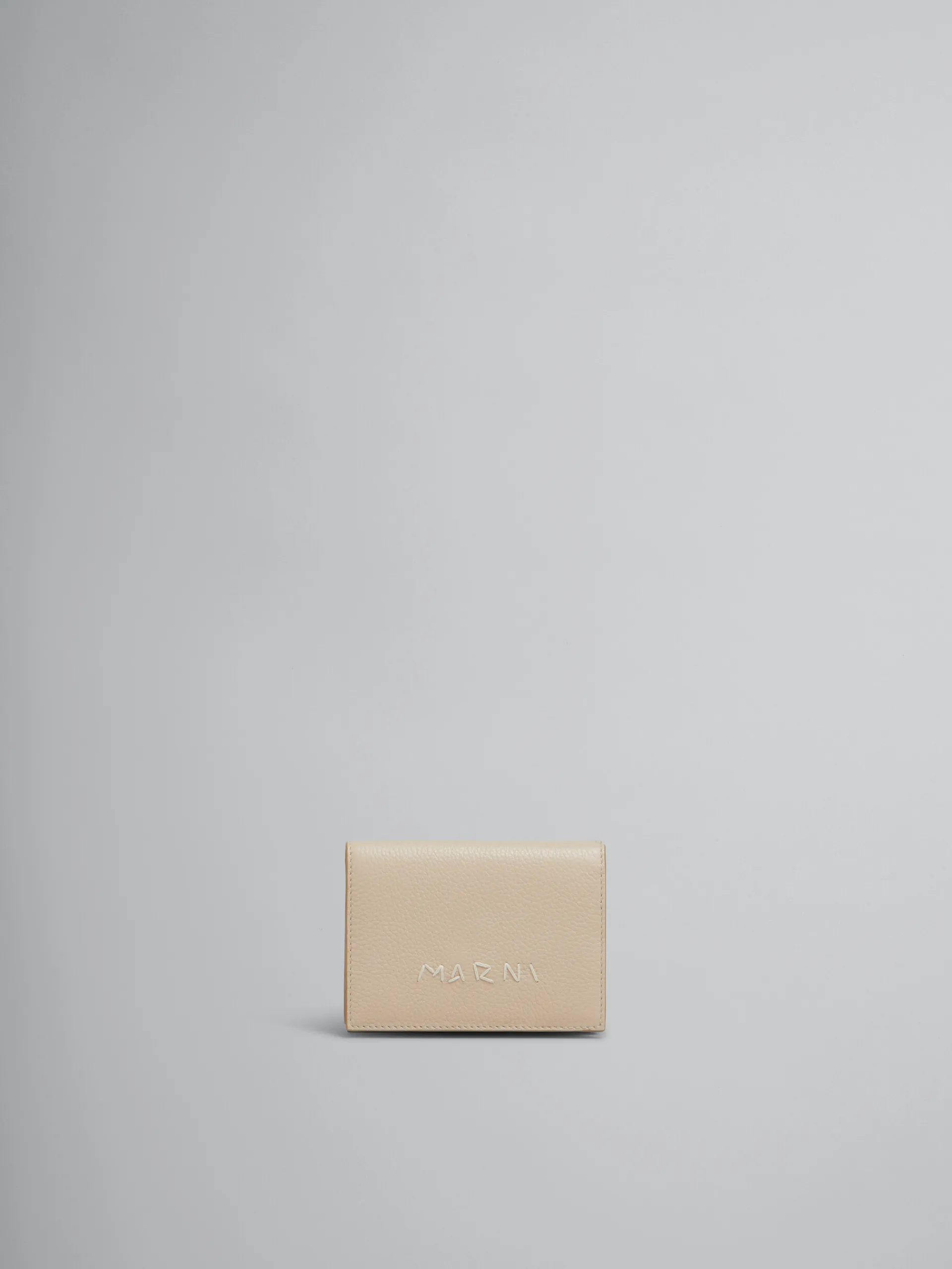 Wallets & Small Leather Goods>Marni Beige Leather Trifold Wallet With Mending SOFTBEIGE