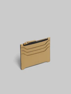 Wallets & Small Leather Goods>Marni Beige Leather Trunkaroo Card Case NOMAD/BEIGE