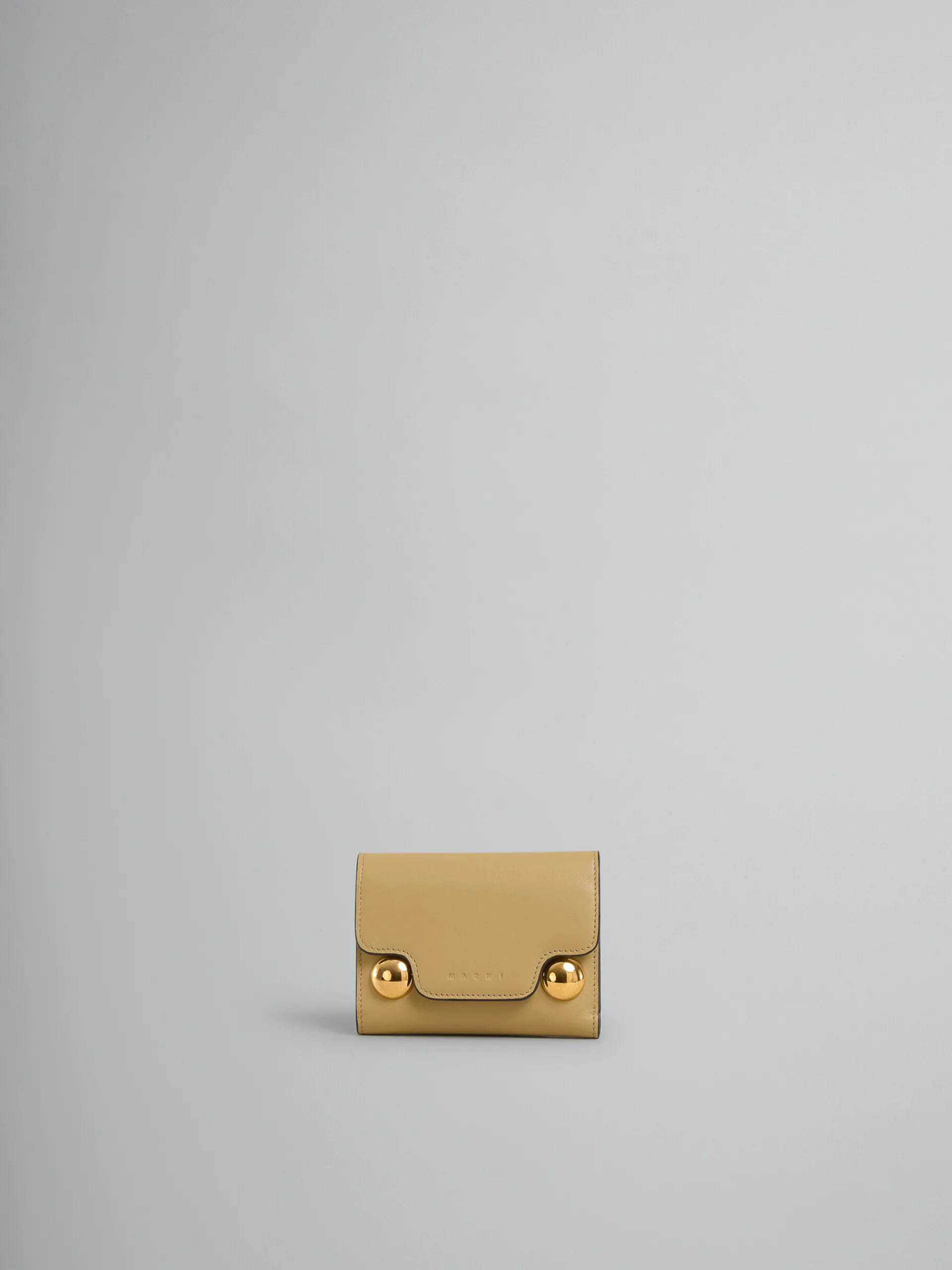 Wallets & Small Leather Goods>Marni Beige Leather Trunkaroo Trifold Wallet NOMAD/BEIGE