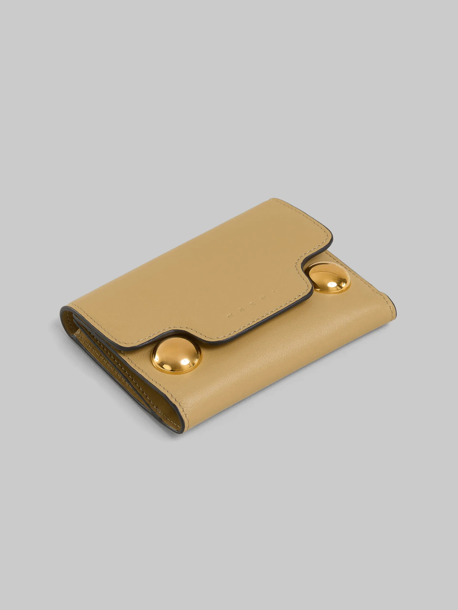 Wallets & Small Leather Goods>Marni Beige Leather Trunkaroo Trifold Wallet NOMAD/BEIGE