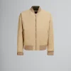 Coats & Jackets>Marni Twill Bomber Jacket With Contrast Back BEIGE