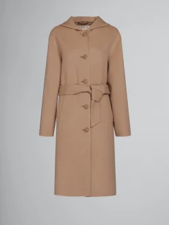 Coats & Jackets>Marni Beige Wool Coat With Waist Belt DIJON