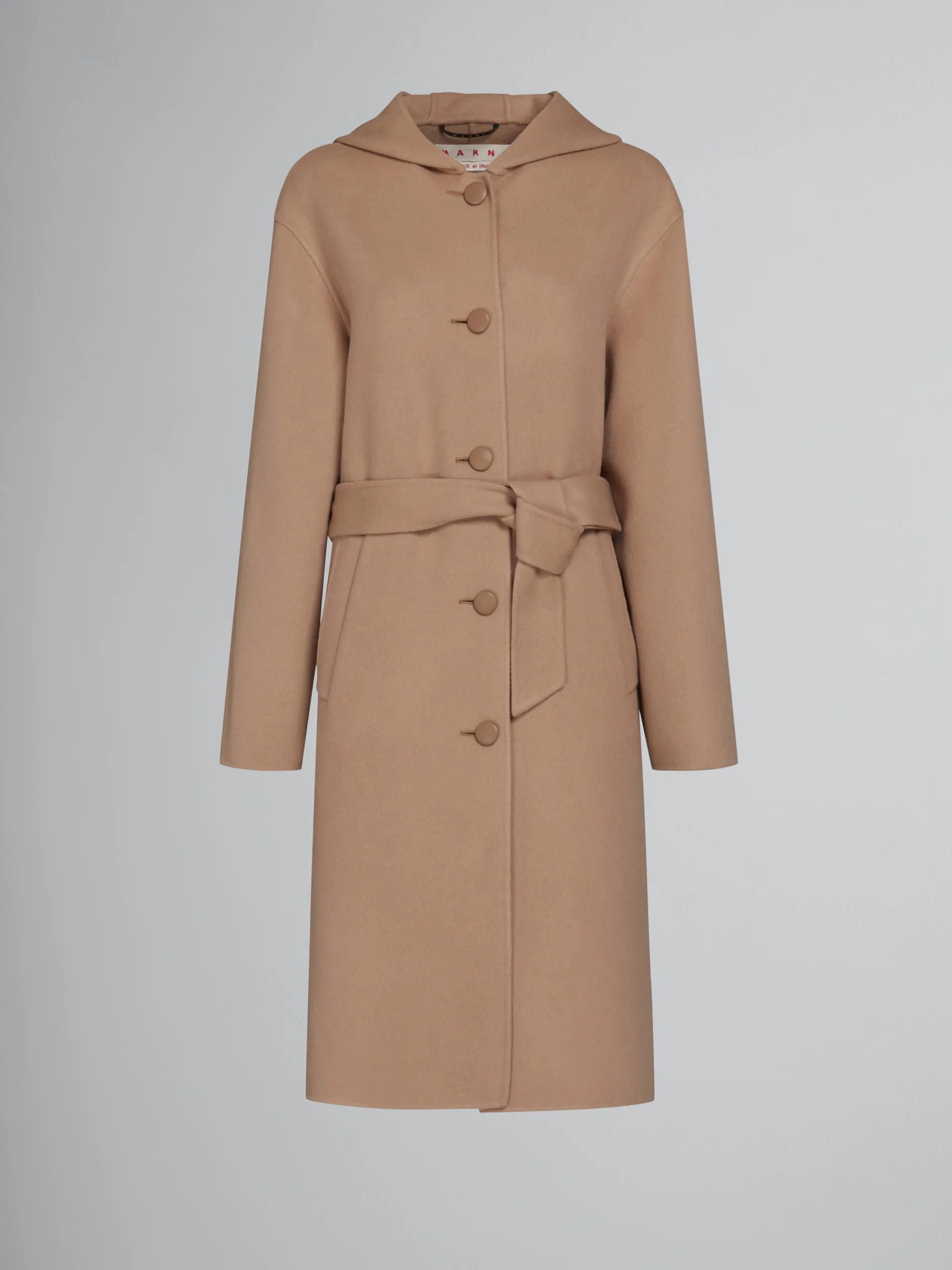 Coats & Jackets>Marni Beige Wool Coat With Waist Belt DIJON