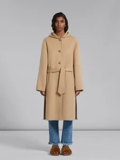 Coats & Jackets>Marni Beige Wool Coat With Waist Belt DIJON