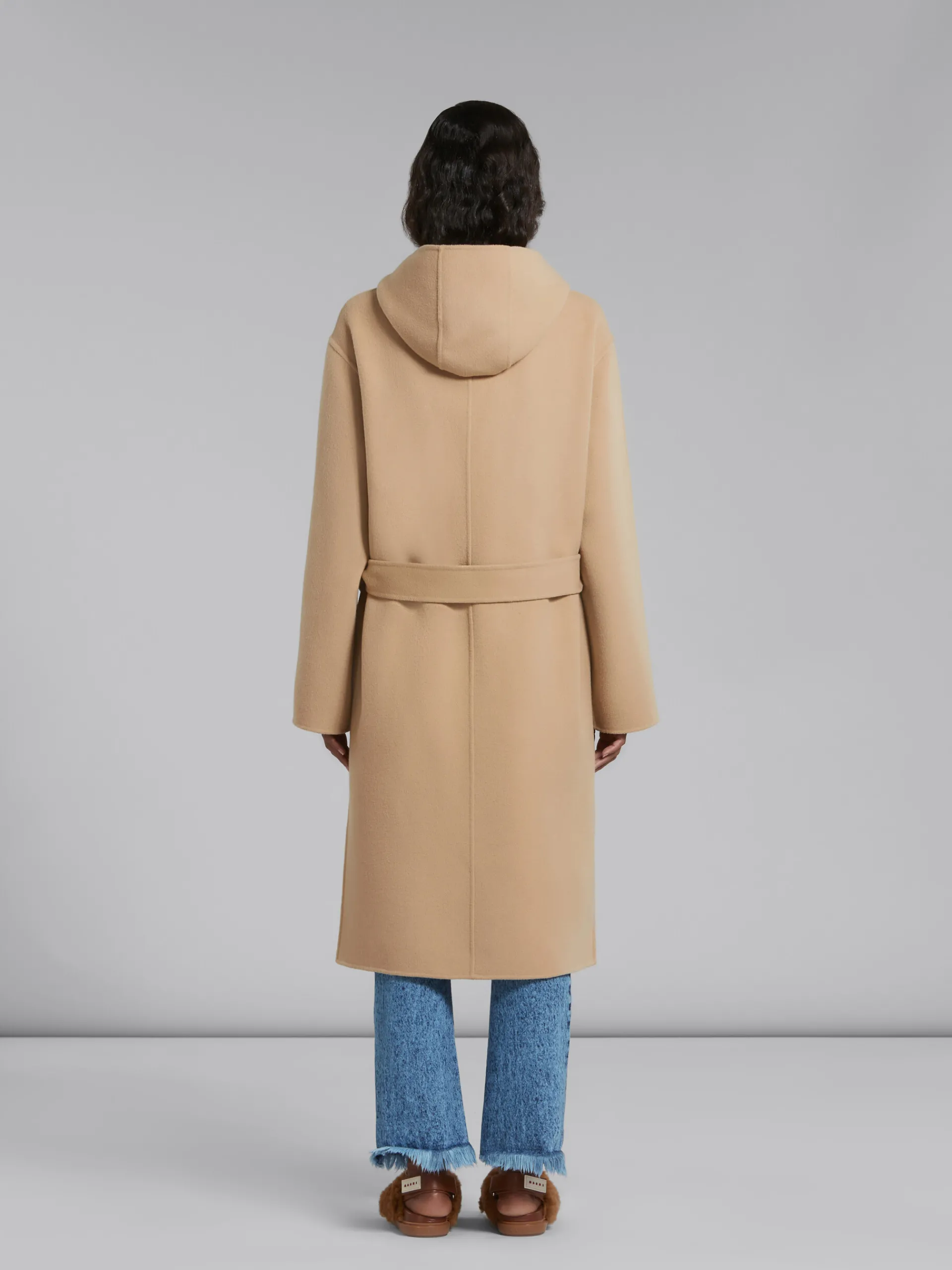 Coats & Jackets>Marni Beige Wool Coat With Waist Belt DIJON