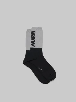 Socks>Marni And Beige Socks With Logo BLACK
