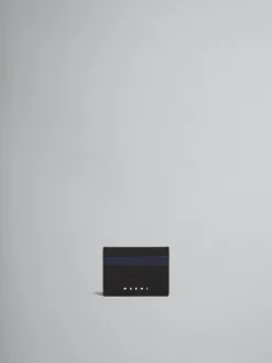 Wallets & Small Leather Goods>Marni Black And Blue Saffiano Leather Card Case BLACK/BLUBLACK