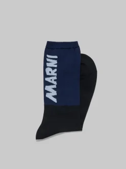 Socks>Marni And Blue Socks With Logo BLACK