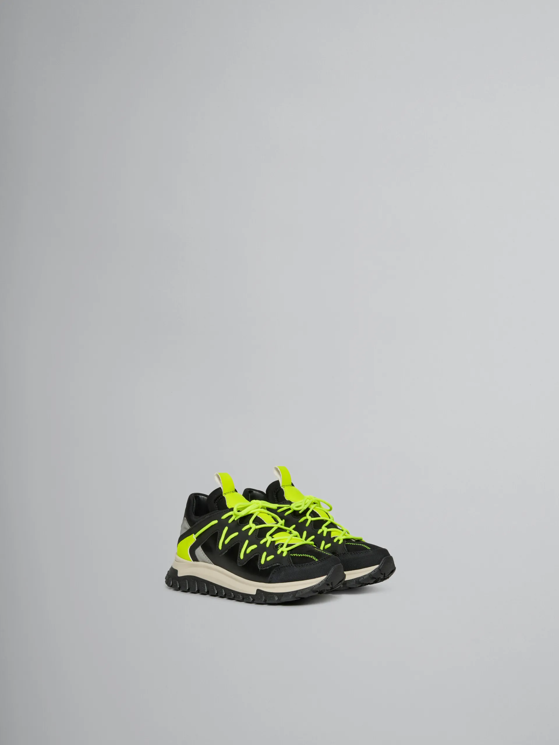 Kids>Marni Black And Fluorescent Yellow Running Sneaker BLACK/NEON YELLOW/GREY