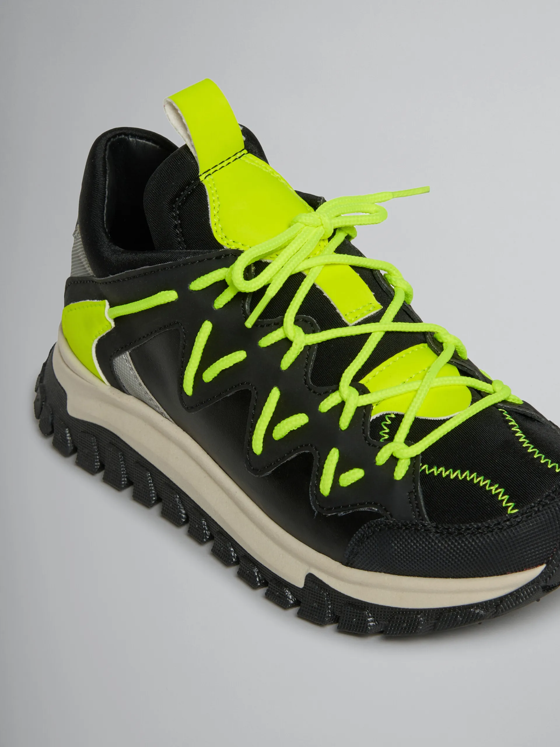 Kids>Marni Black And Fluorescent Yellow Running Sneaker BLACK/NEON YELLOW/GREY