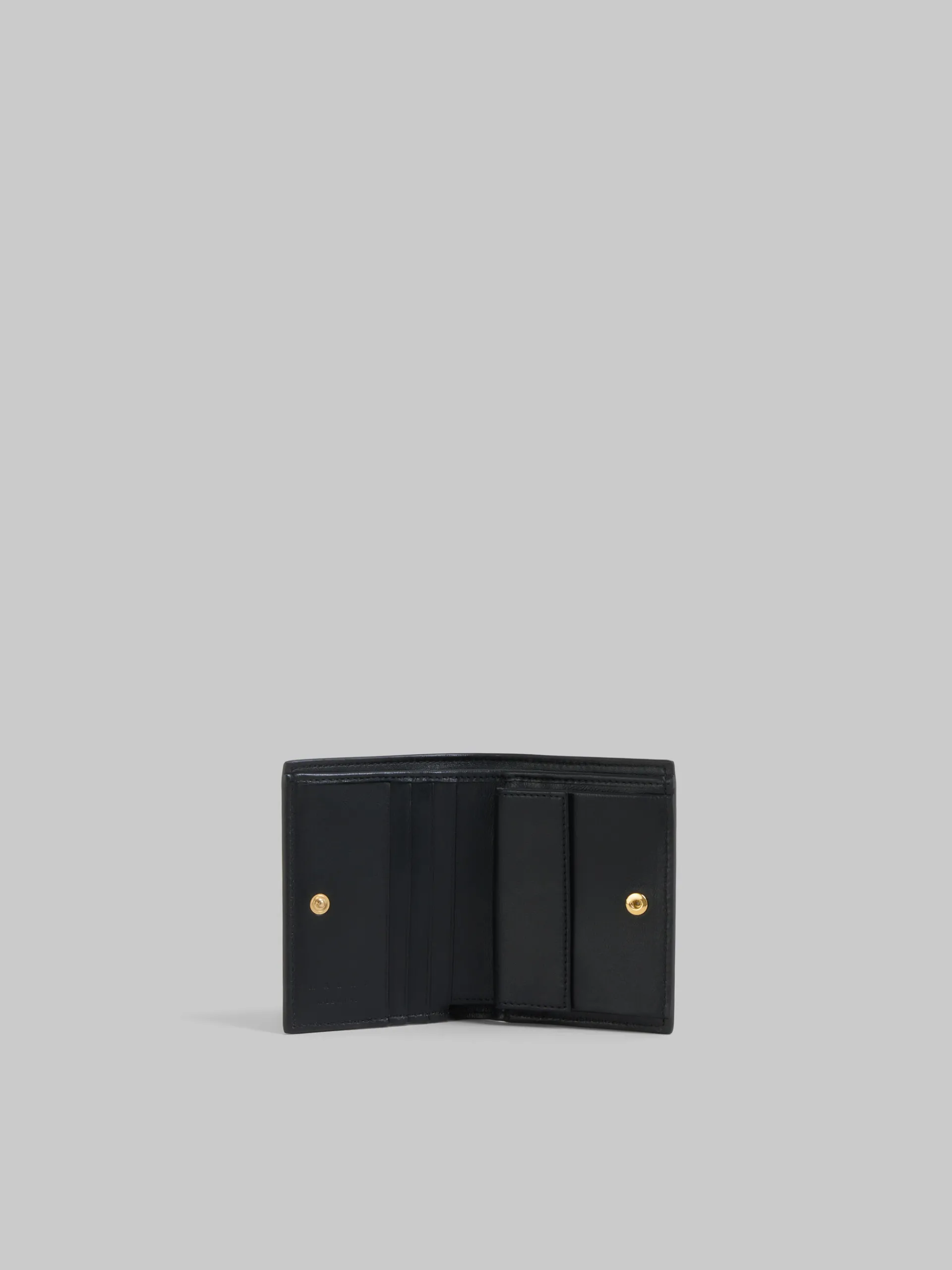 Wallets & Small Leather Goods>Marni Bi-fold Wallet With Mending Embroidery BLACK