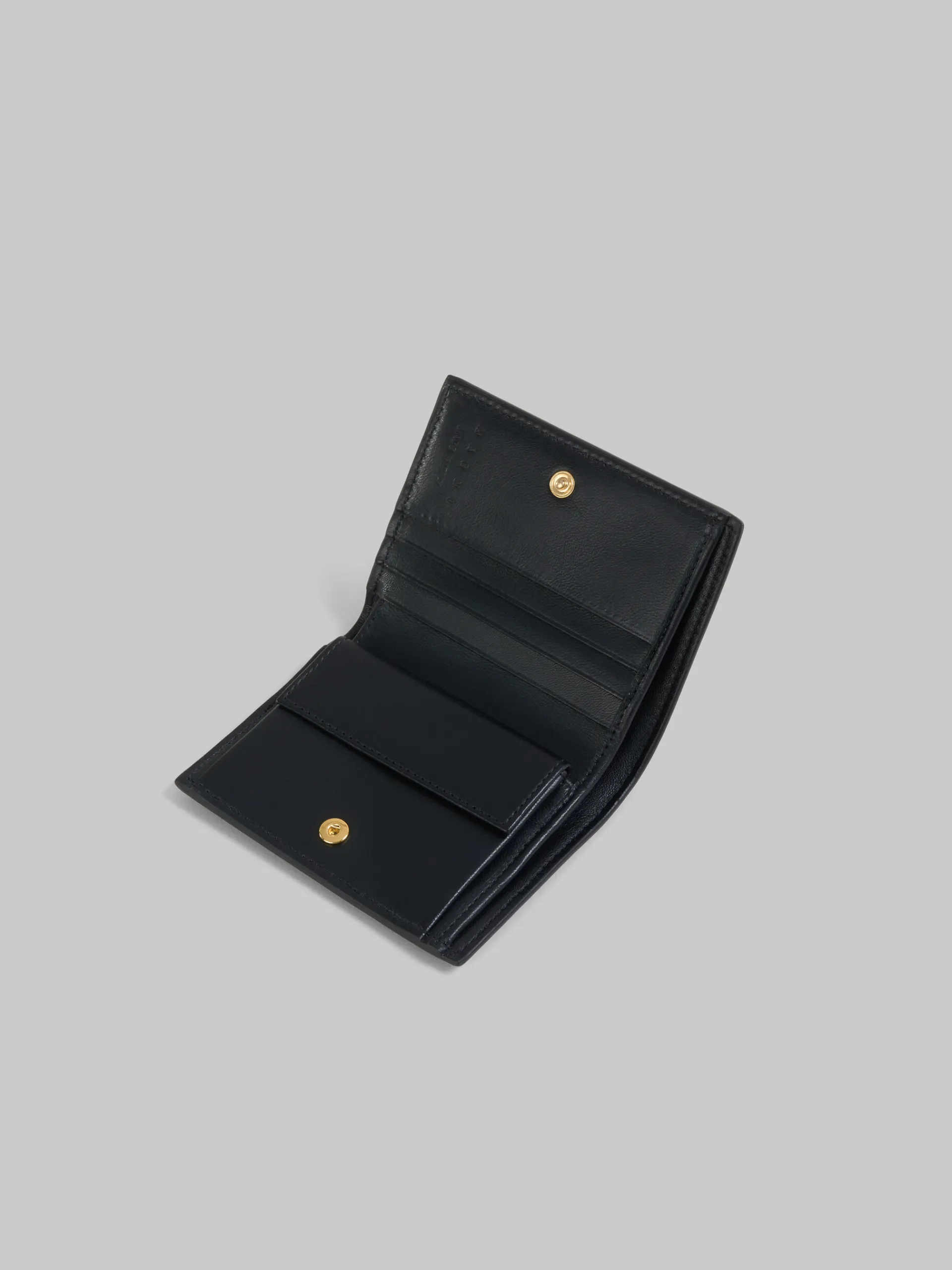 Wallets & Small Leather Goods>Marni Bi-fold Wallet With Mending Embroidery BLACK