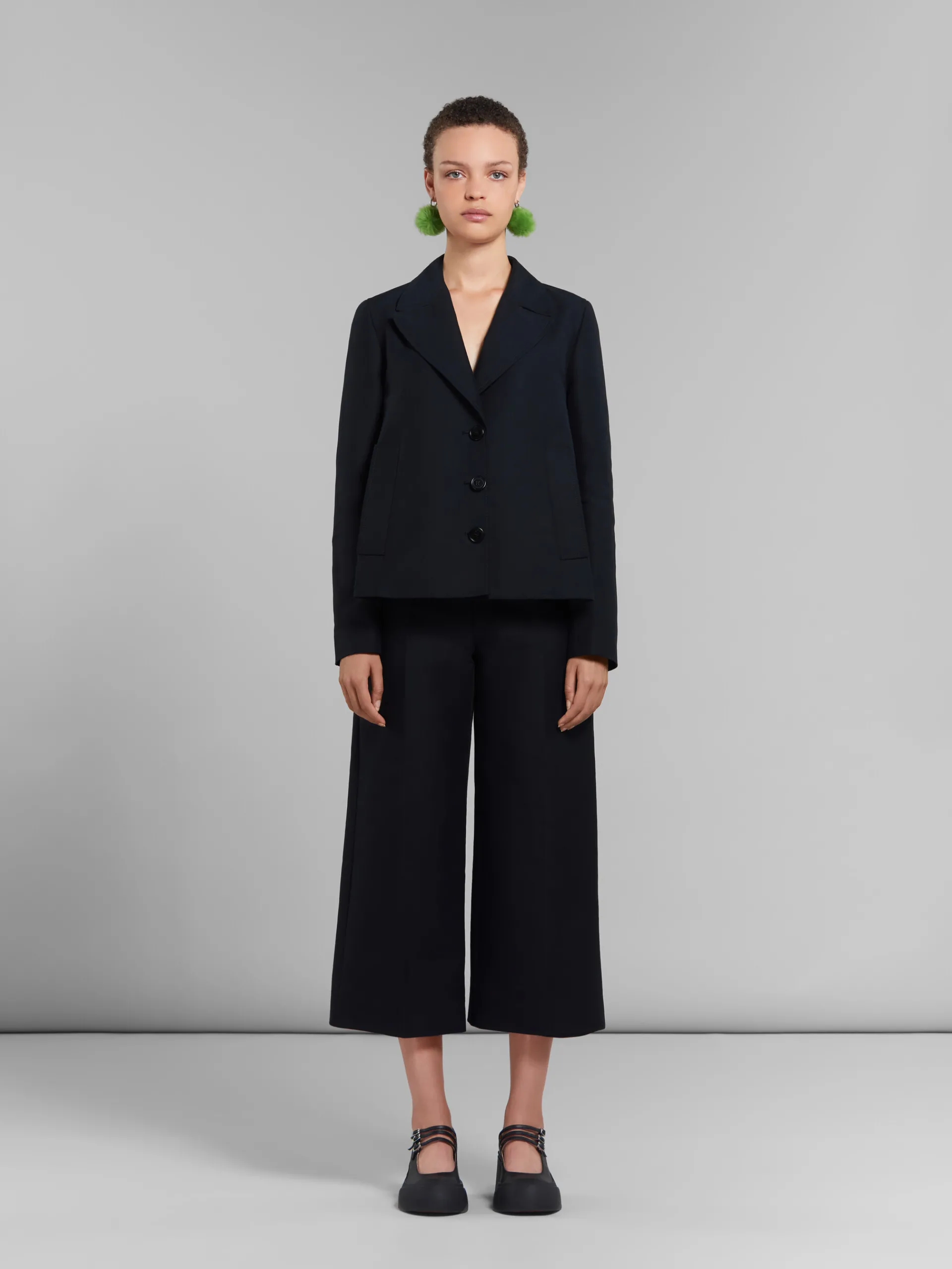 Pants>Marni Cady Cropped Trousers BLACK