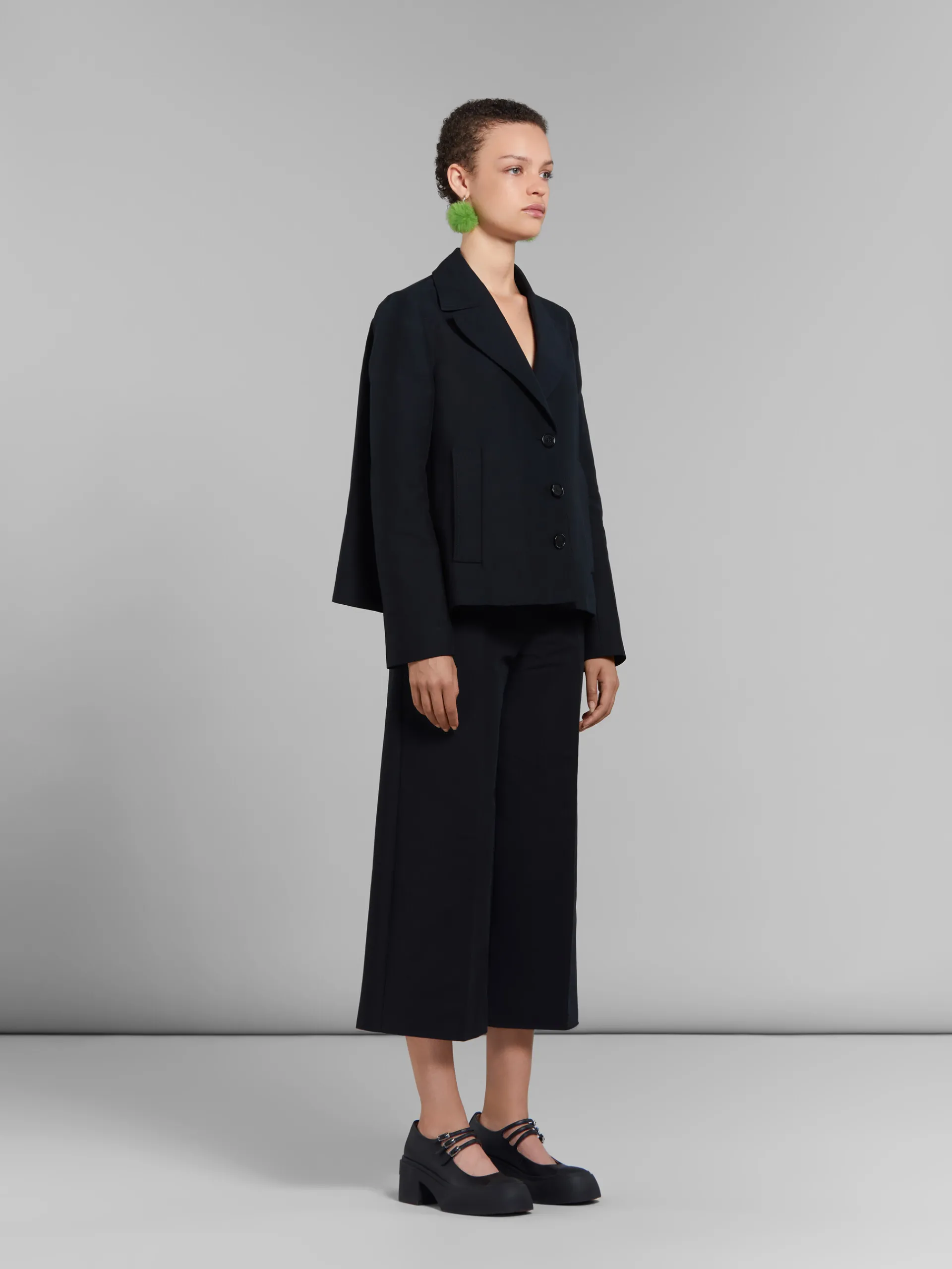 Pants>Marni Cady Cropped Trousers BLACK