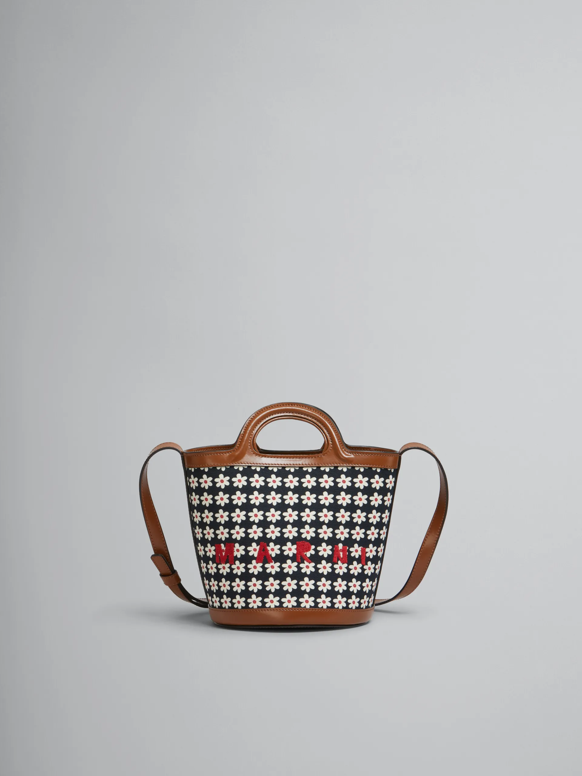 Shoulder Bags | Tropicalia Bag>Marni Black Canvas Tropicalia Small Bucket Bag With Daisy Print RED/WHITE/BLACK