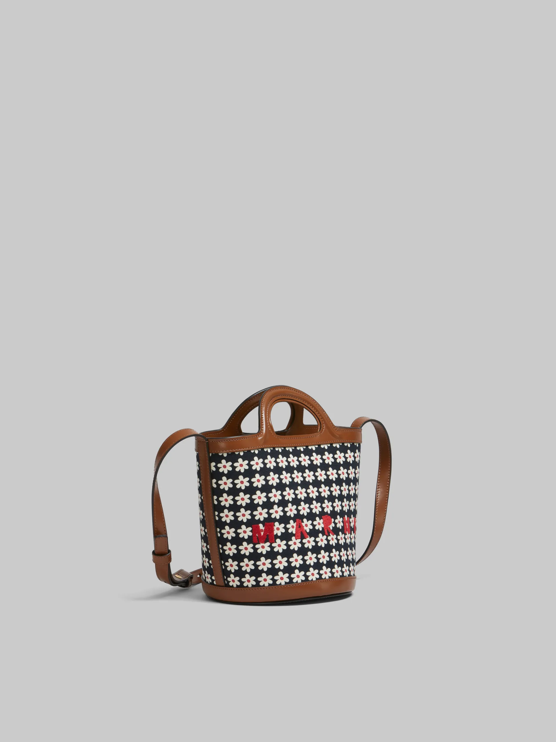 Shoulder Bags | Tropicalia Bag>Marni Black Canvas Tropicalia Small Bucket Bag With Daisy Print RED/WHITE/BLACK