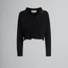 Knitwear>Marni Cotton Cropped Cardigan BLACK
