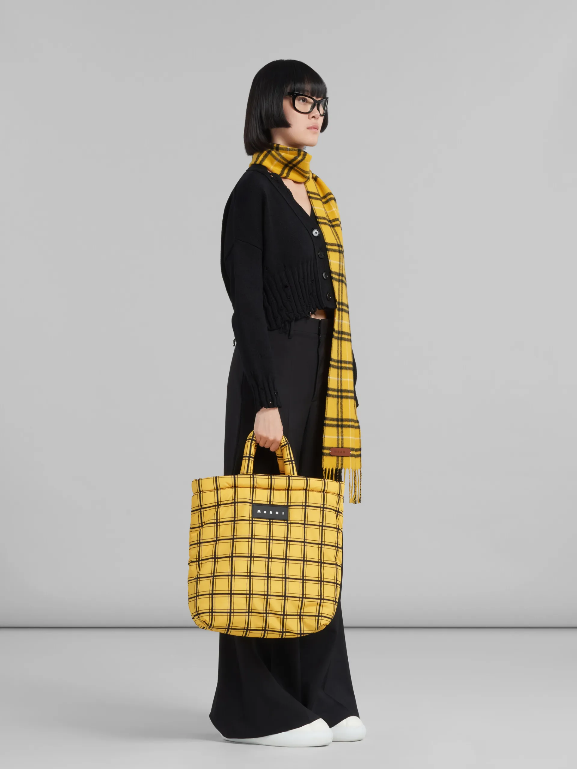 Knitwear>Marni Cotton Cropped Cardigan BLACK
