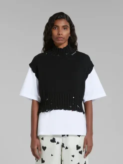 Knitwear>Marni Cotton Cropped Vest BLACK