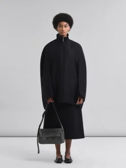 Trunkaroo Bag | Shoulder Bags>Marni Crocodile Print Leather Medium Trunkaroo Handbag BLACK