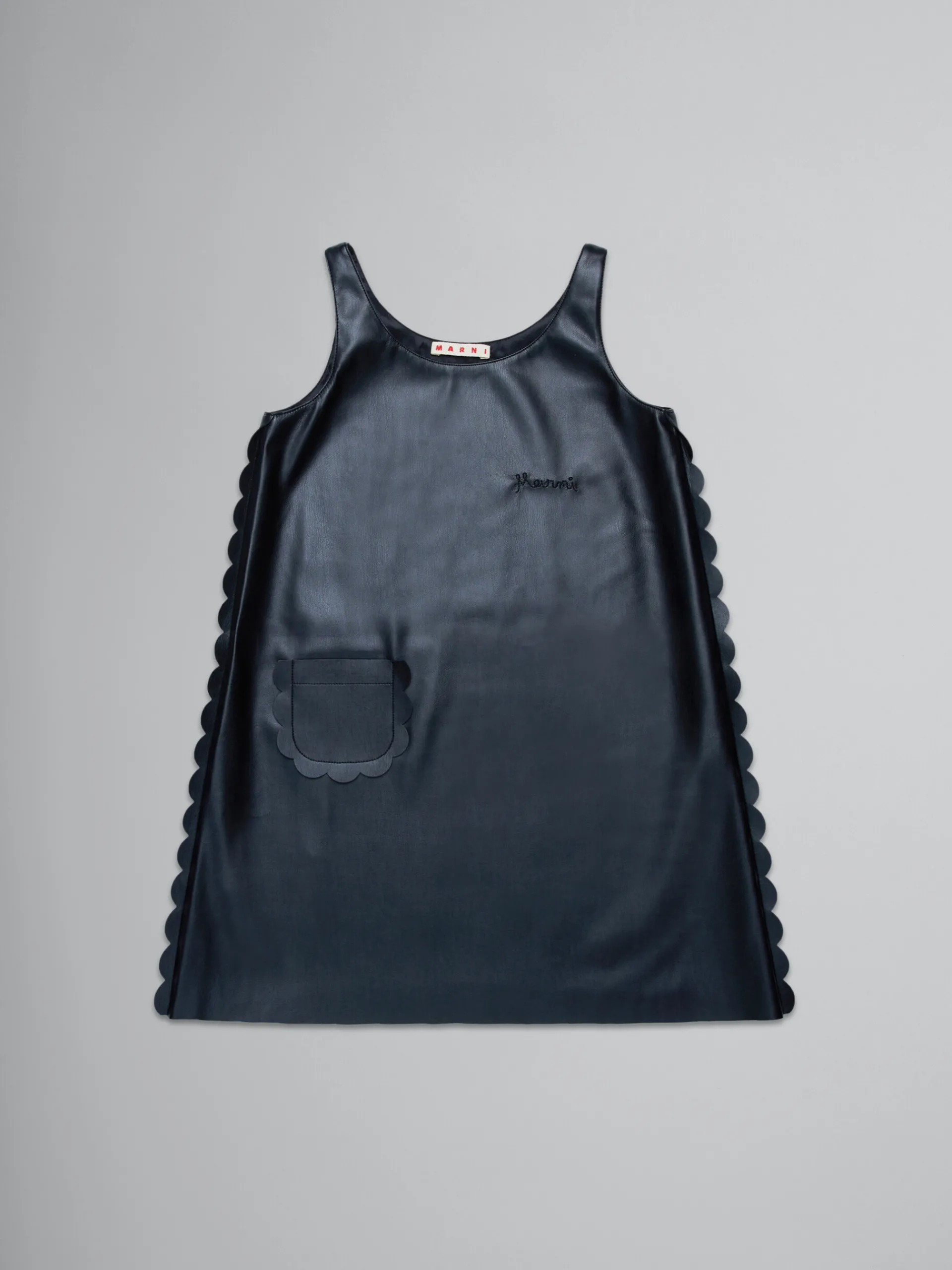 Kids>Marni Dress In Soft Coated Fabric BLACK
