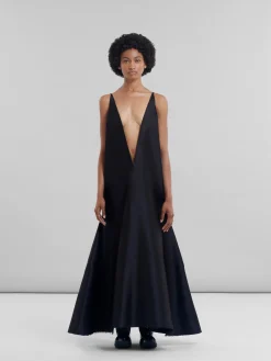 Dresses>Marni Duchesse V-neck Dress BLACK