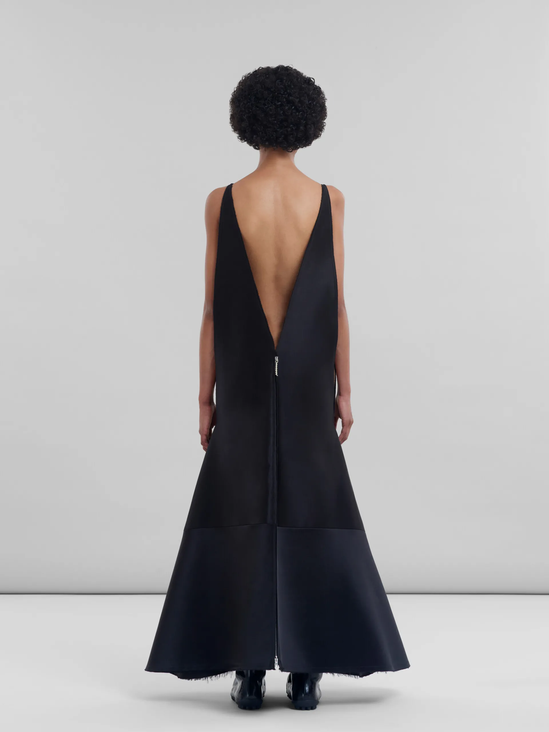 Dresses>Marni Duchesse V-neck Dress BLACK