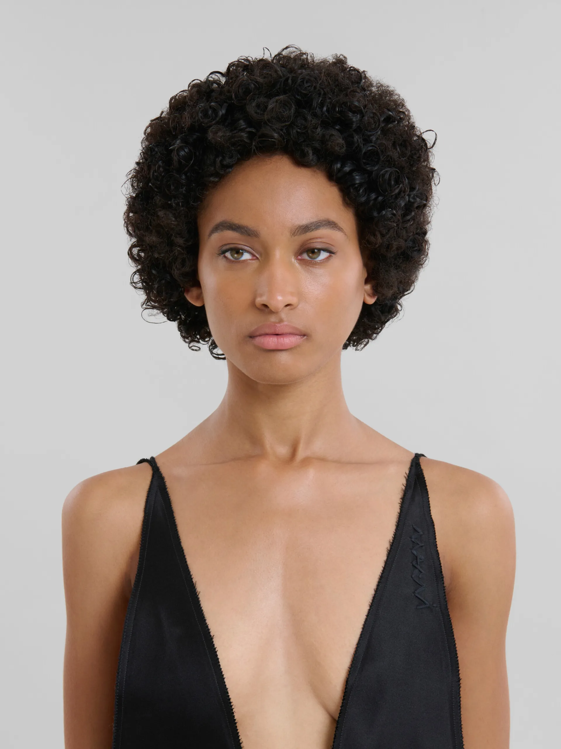Dresses>Marni Duchesse V-neck Dress BLACK