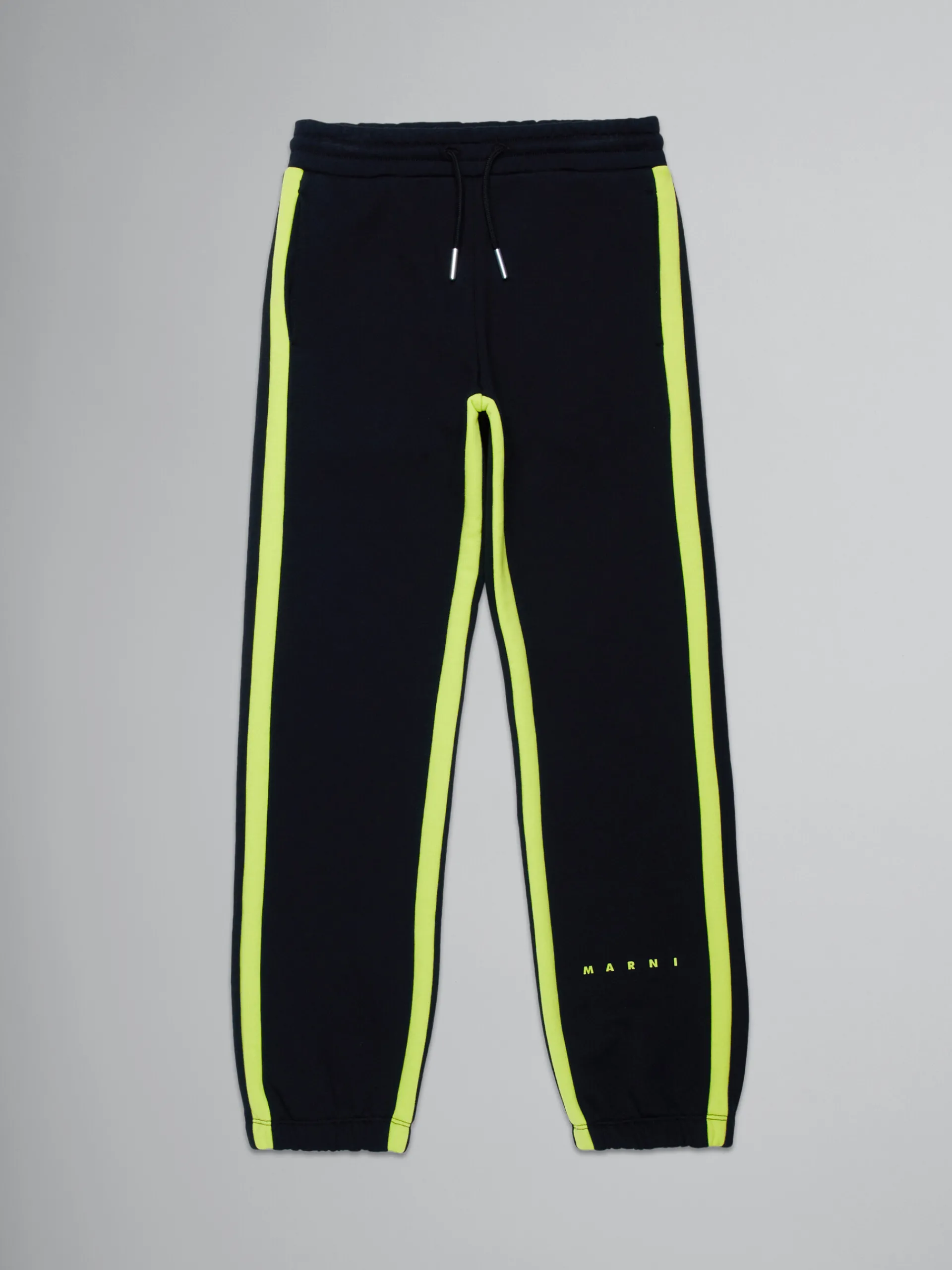 Kids>Marni Fleece Jogger Trousers With Stripes BLACK