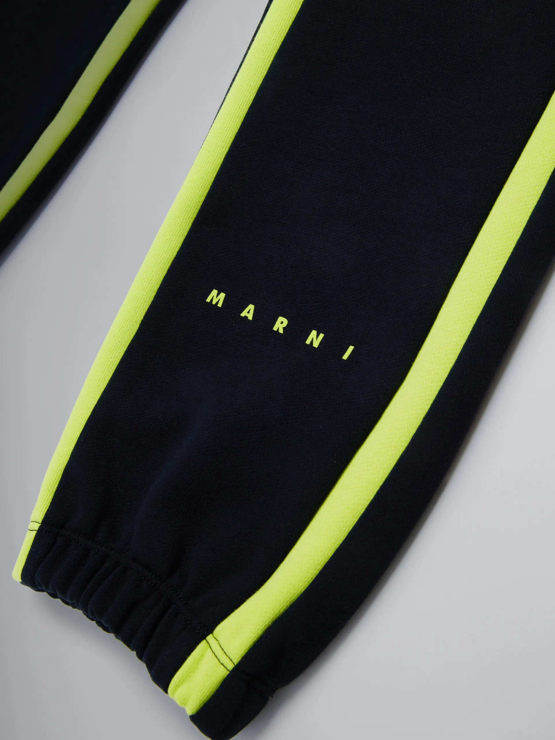 Kids>Marni Fleece Jogger Trousers With Stripes BLACK