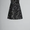 Dresses>Marni Flocked Denim Flared Dress With Crayon Print BLACK