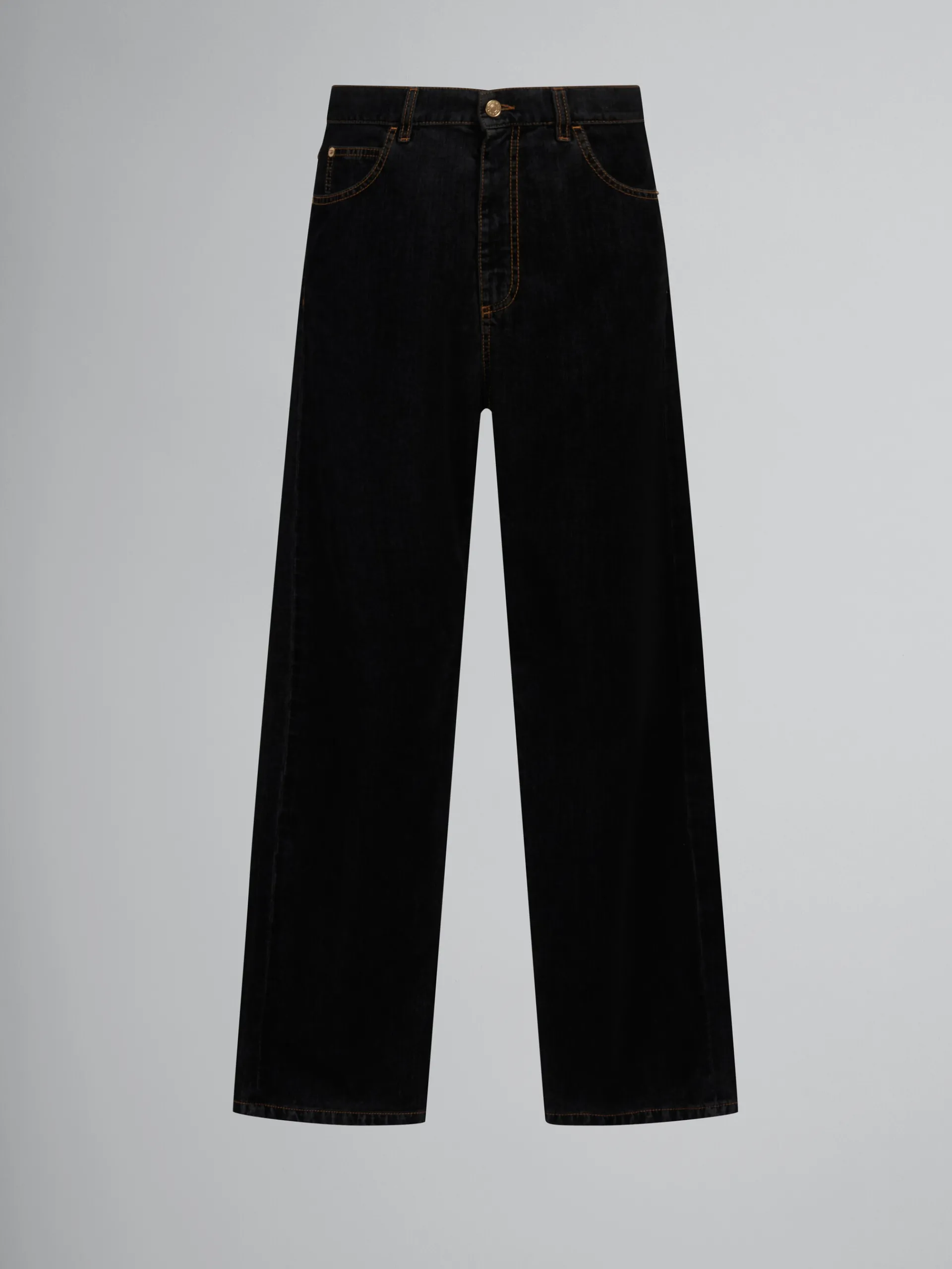 Pants | Denim>Marni Flocked Denim Wide-leg Jeans BLACK