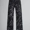 Denim | Pants>Marni Flocked Denim Wide-leg Jeans With Crayon Print BLACK