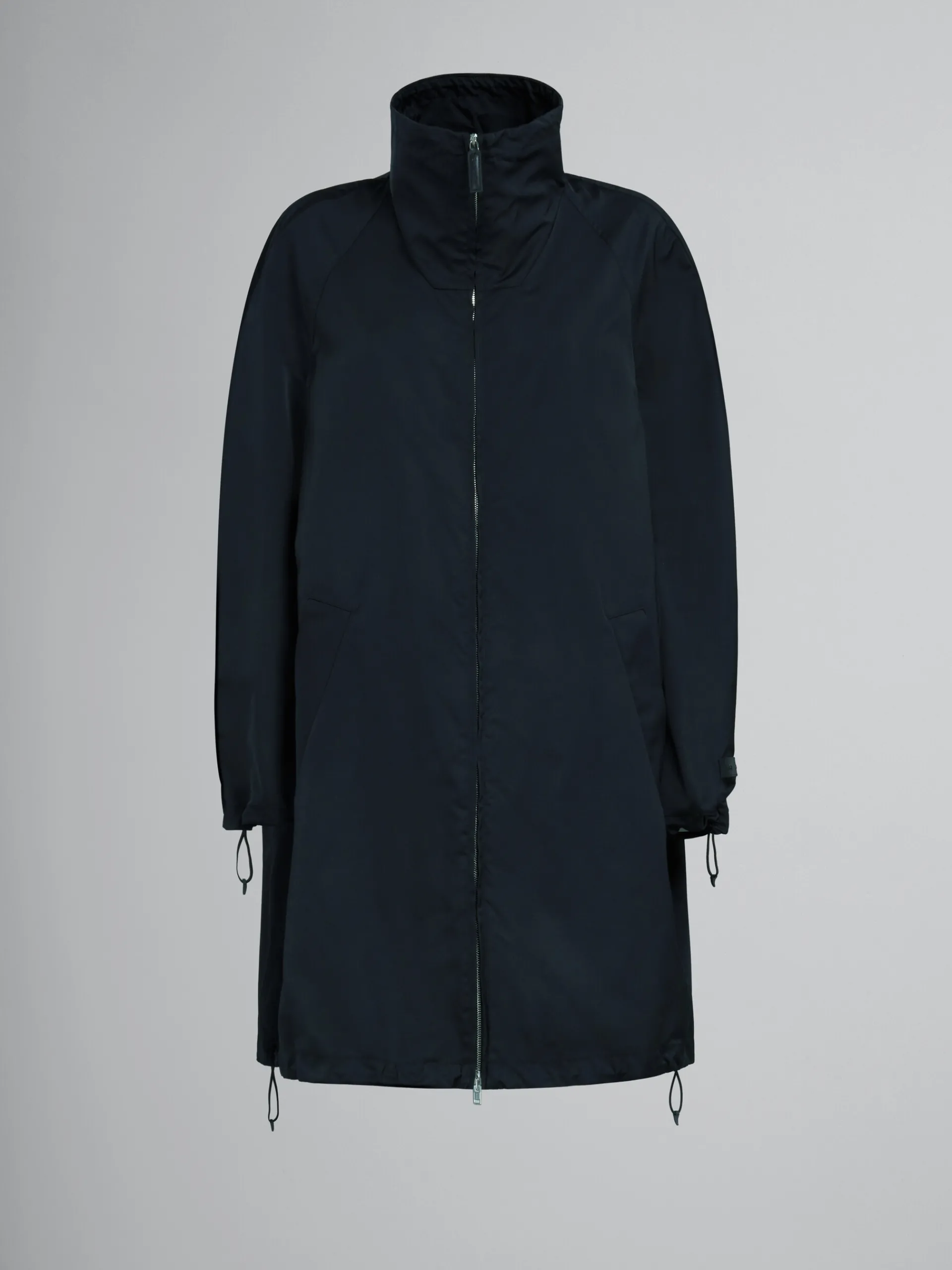 Coats & Jackets>Marni Gathered Taffeta Parka BLACK