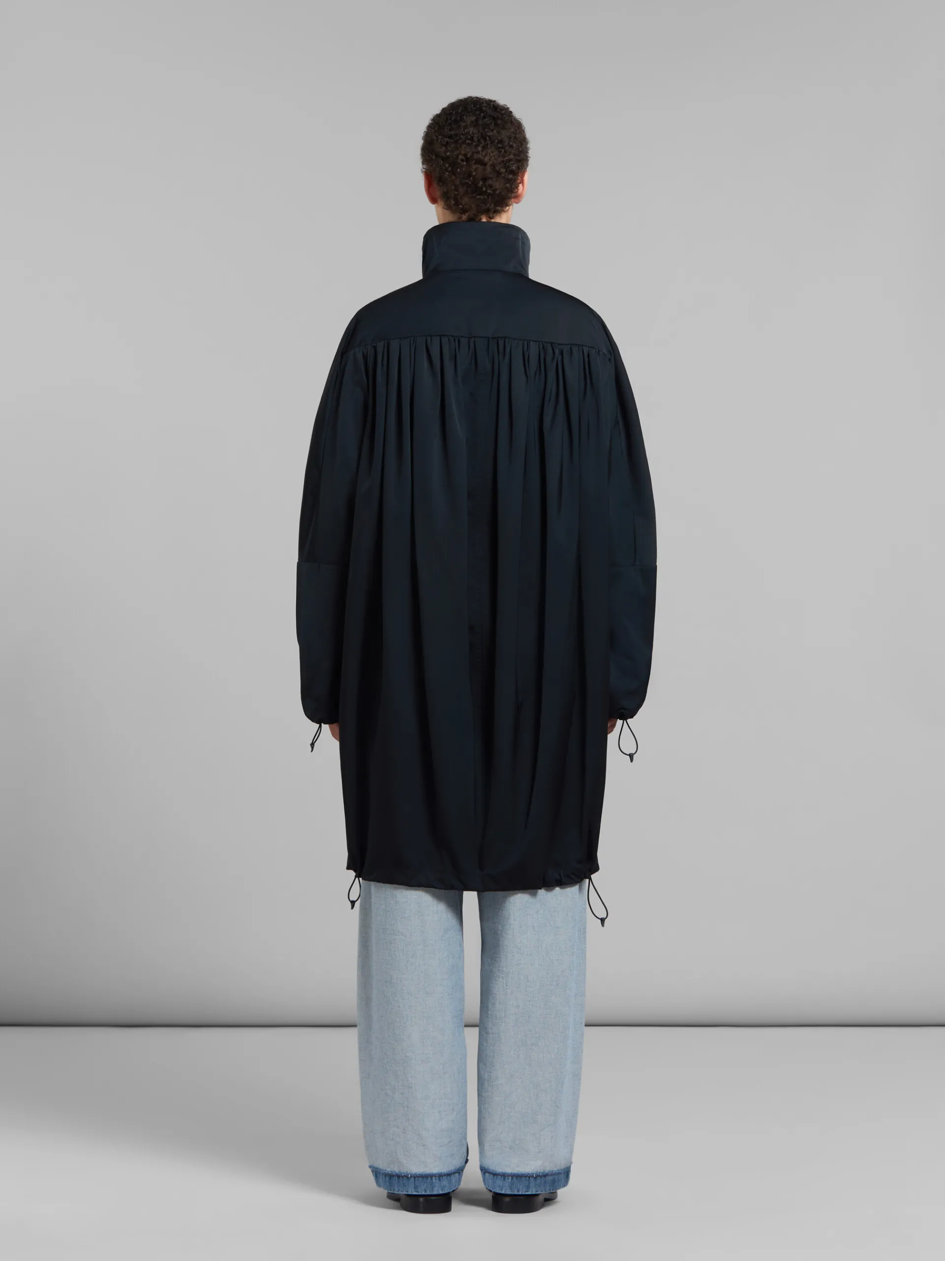 Coats & Jackets>Marni Gathered Taffeta Parka BLACK