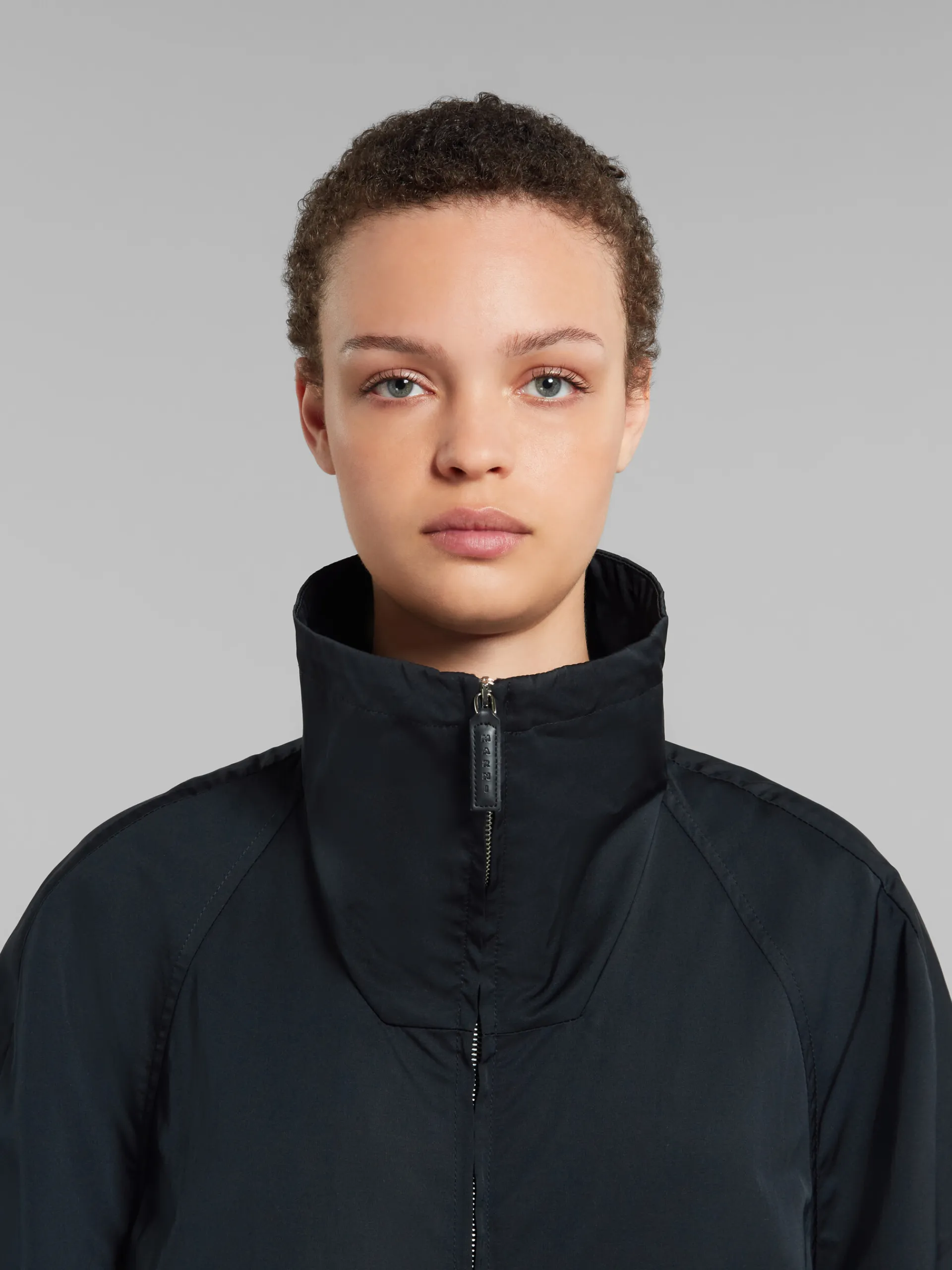 Coats & Jackets>Marni Gathered Taffeta Parka BLACK