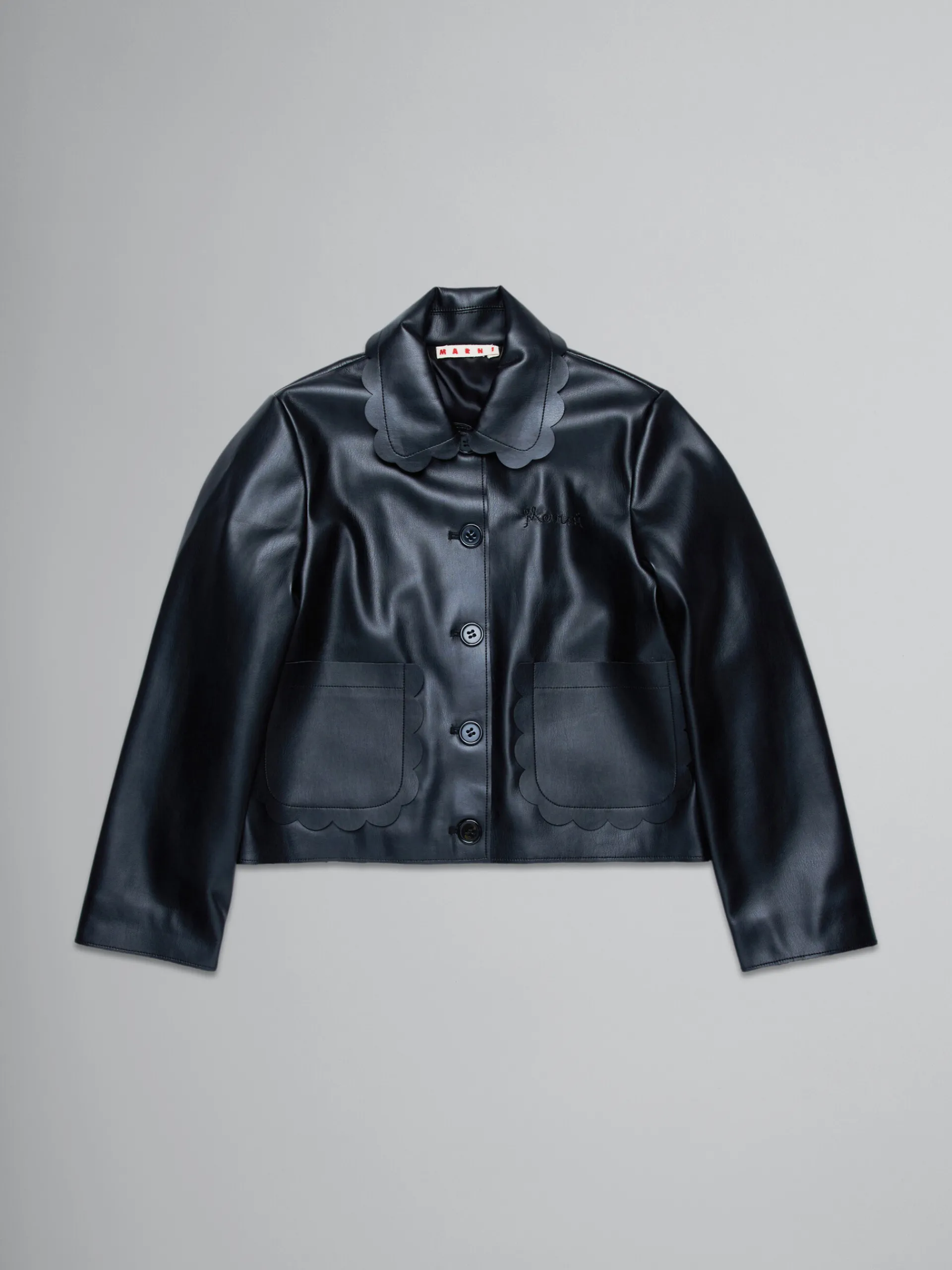 Kids>Marni Jacket In Soft Coated Fabric BLACK