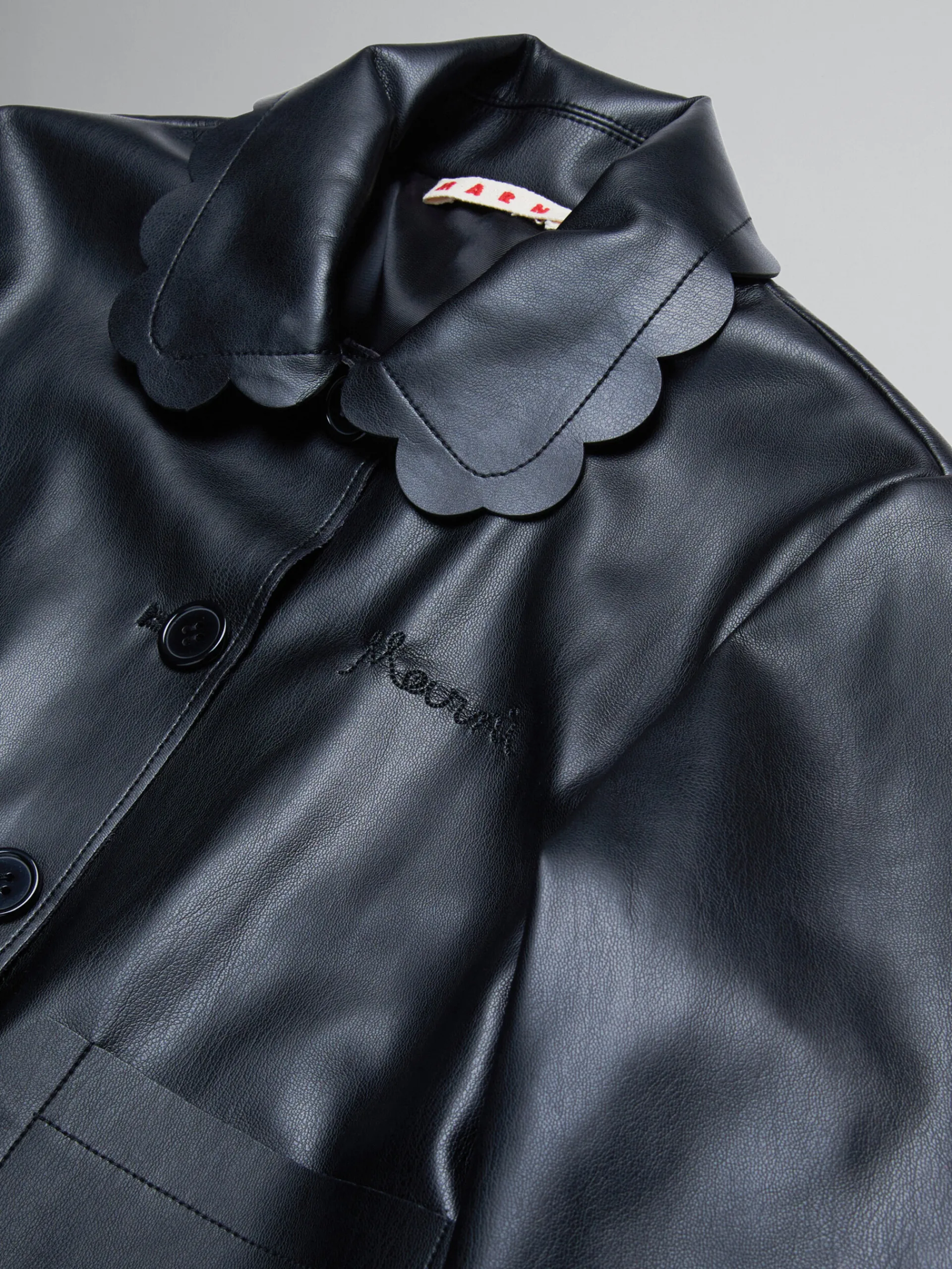 Kids>Marni Jacket In Soft Coated Fabric BLACK