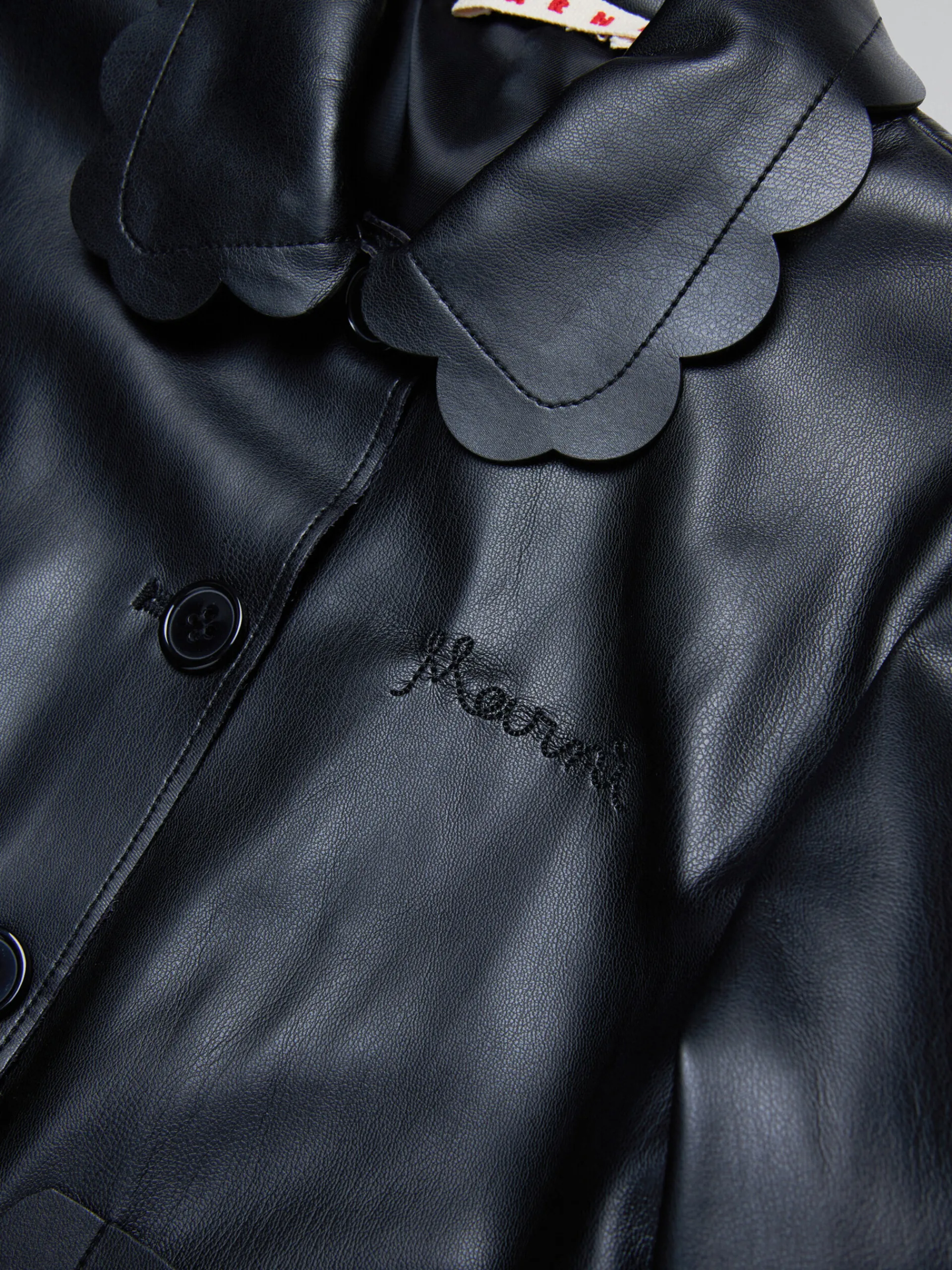 Kids>Marni Jacket In Soft Coated Fabric BLACK