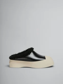 Sneakers | Pablo>Marni Leather And Shearling Pablo Sabot BLACK