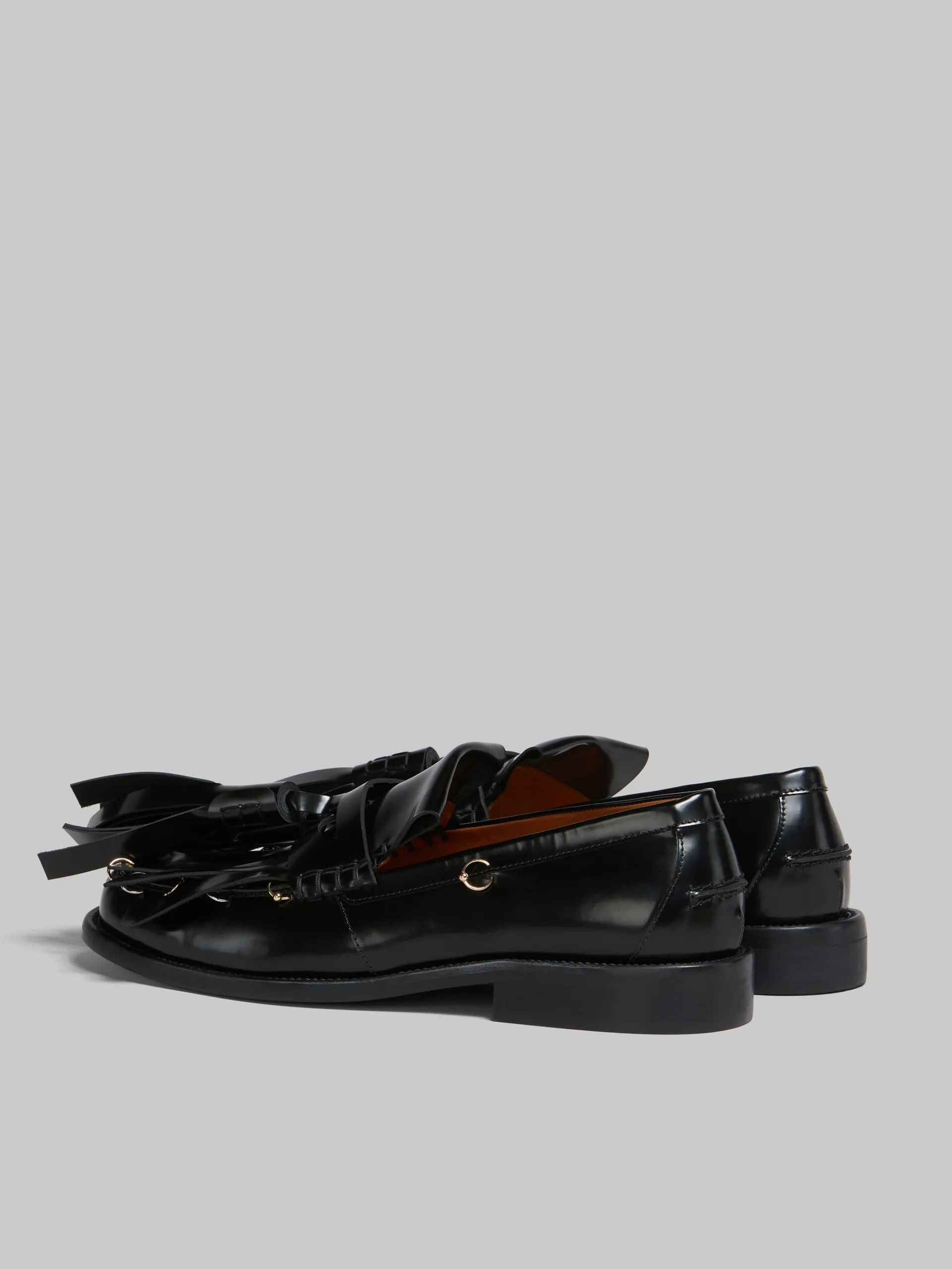 Flats>Marni Leather Bambi Loafer With Maxi Tassels BLACK