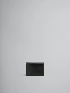 Wallets & Small Leather Goods>Marni Leather Bifold Card Case BLACK