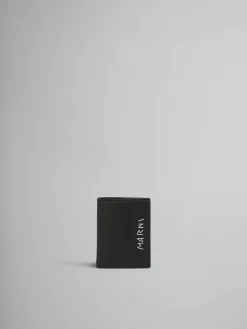 Wallets & Small Leather Goods>Marni Leather Bifold Wallet With Mending BLACK